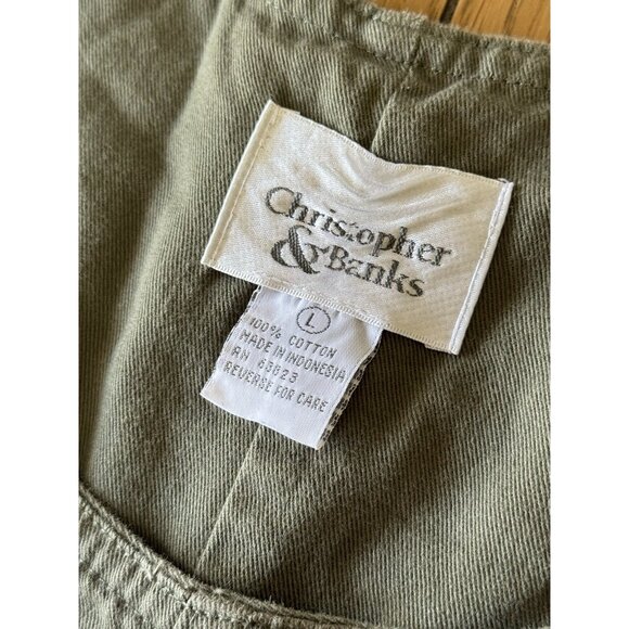 Christopher & Banks Olive Green Midi Dress - Picture 3 of 13